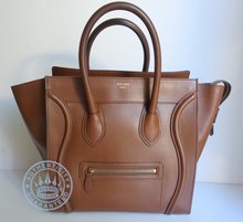 Celine Mini Luggage Handbag, in Brown Leather