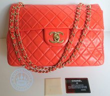 Chanel  Single Flap Bag Shoulder Bag Lamb Skin Red  Handbag