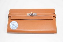 HERMES Veau Epsom Kelly Long Wallet
