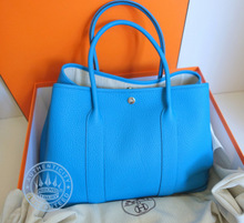 Hermes Garden Party 36 Handbag, in Blue
