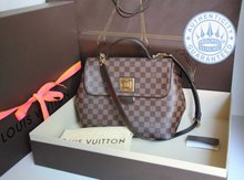 Louis Vuitton Damier Ebene Canvas Bergamo MM Bag at 1stDibs