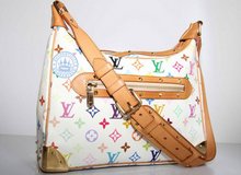 Louis Vuitton Boulogne Hand Bag, White Monogram Multicolore