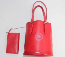 Louis Vuitton Epi Bucket Handbag, Red Leather