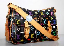 Louis Vuitton Lodge Hand Bag, Black Multicolor GM