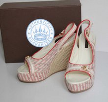 Louis Vuitton Mini Lin Croisette Wedges  Shoes, Size 38.5