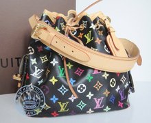 LOUIS VUITTON Monogram Multicolor Petit Noe Black | FASHIONPHILE