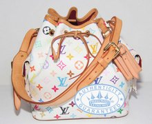 Louis Vuitton  Petit Noe Handbag, White Monogram Multicolore 
