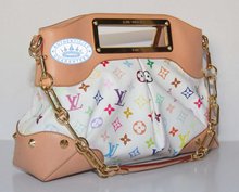 Louis Vuitton White Multicolore Judy MM Handbag,  Monogram