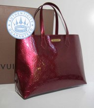 Louis Vuitton Wilshire MM Handbag, Rouge Fauviste Monogram Vernis