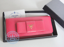 Prada Saffiano Bow Continental Wallet