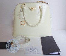 Prada Saffiano Handbag, BL0909 in white