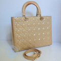Christian Dior Cream Cannage Quilted Leather Large Handbag