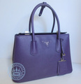 Prada Saffiano Leather  Handbag, In Purple